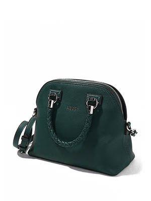 Женская сумка тёмно-зелёная через плечо